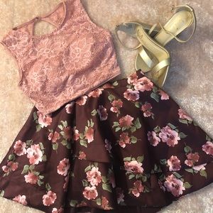 Windsor Two Piece Lace and Floral Dress